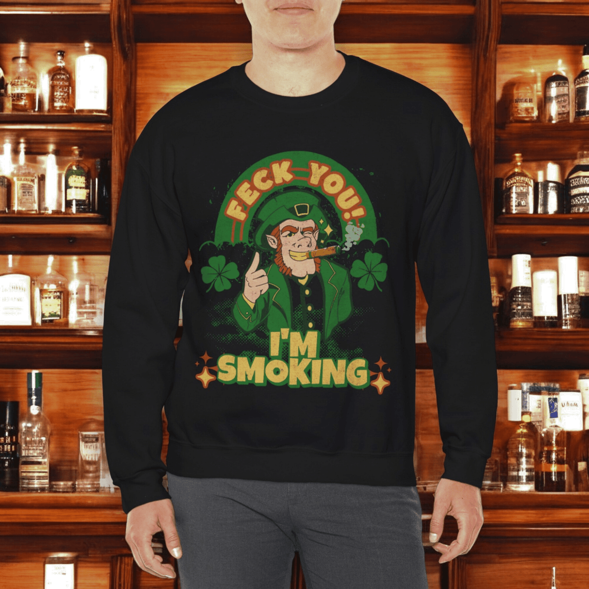 Irish Cigar Smoking Sweatshirt - Cigar Style Co.