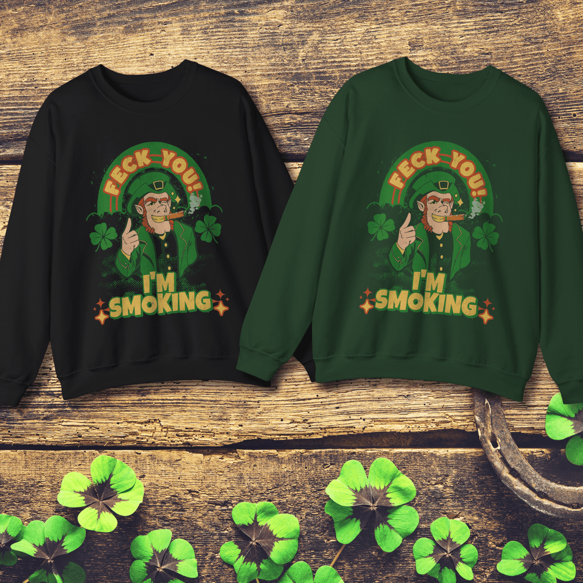 Irish Cigar Smoking Sweatshirt - Cigar Style Co.