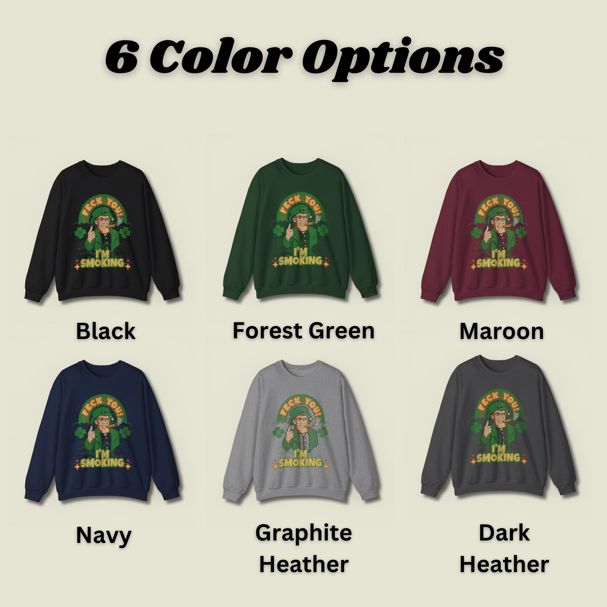 Irish Cigar Smoking Sweatshirt - Cigar Style Co.