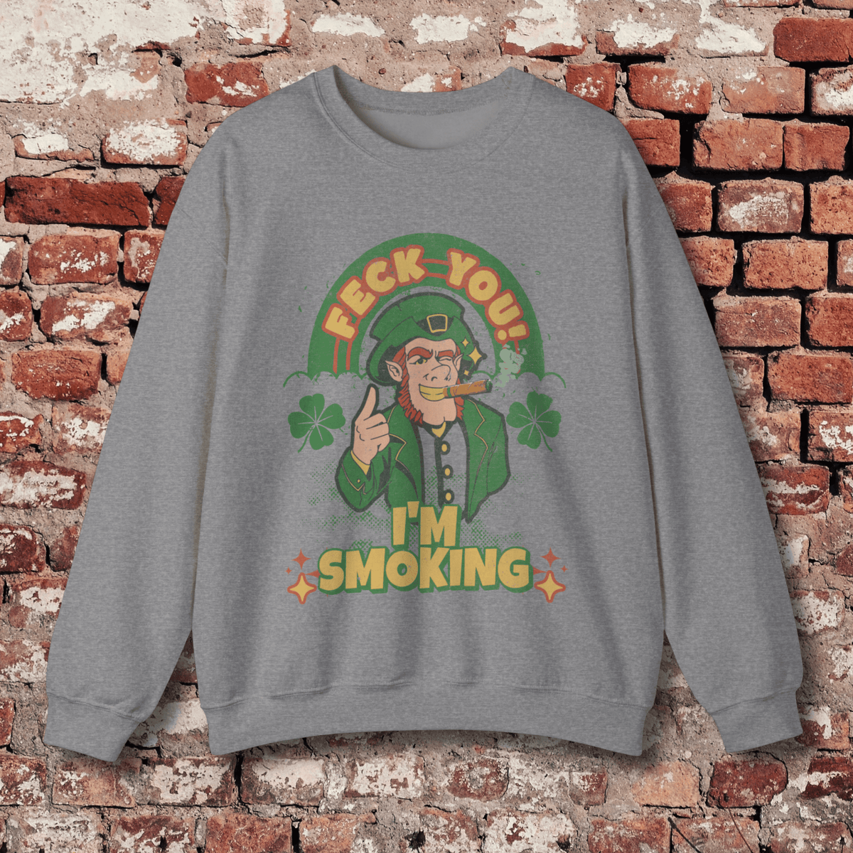 Irish Cigar Smoking Sweatshirt - Cigar Style Co.