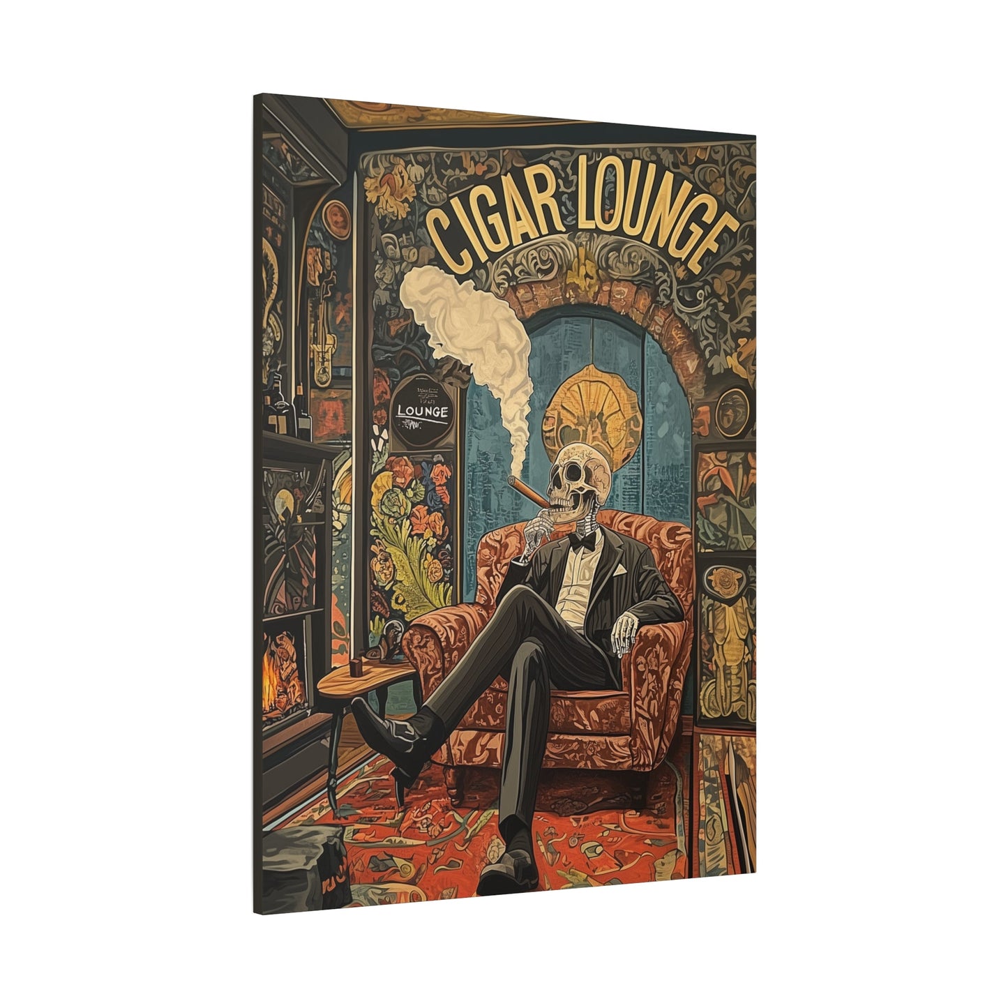 Skeleton Cigar Lounge Wall Art 1/7 - Cigar Style Co.