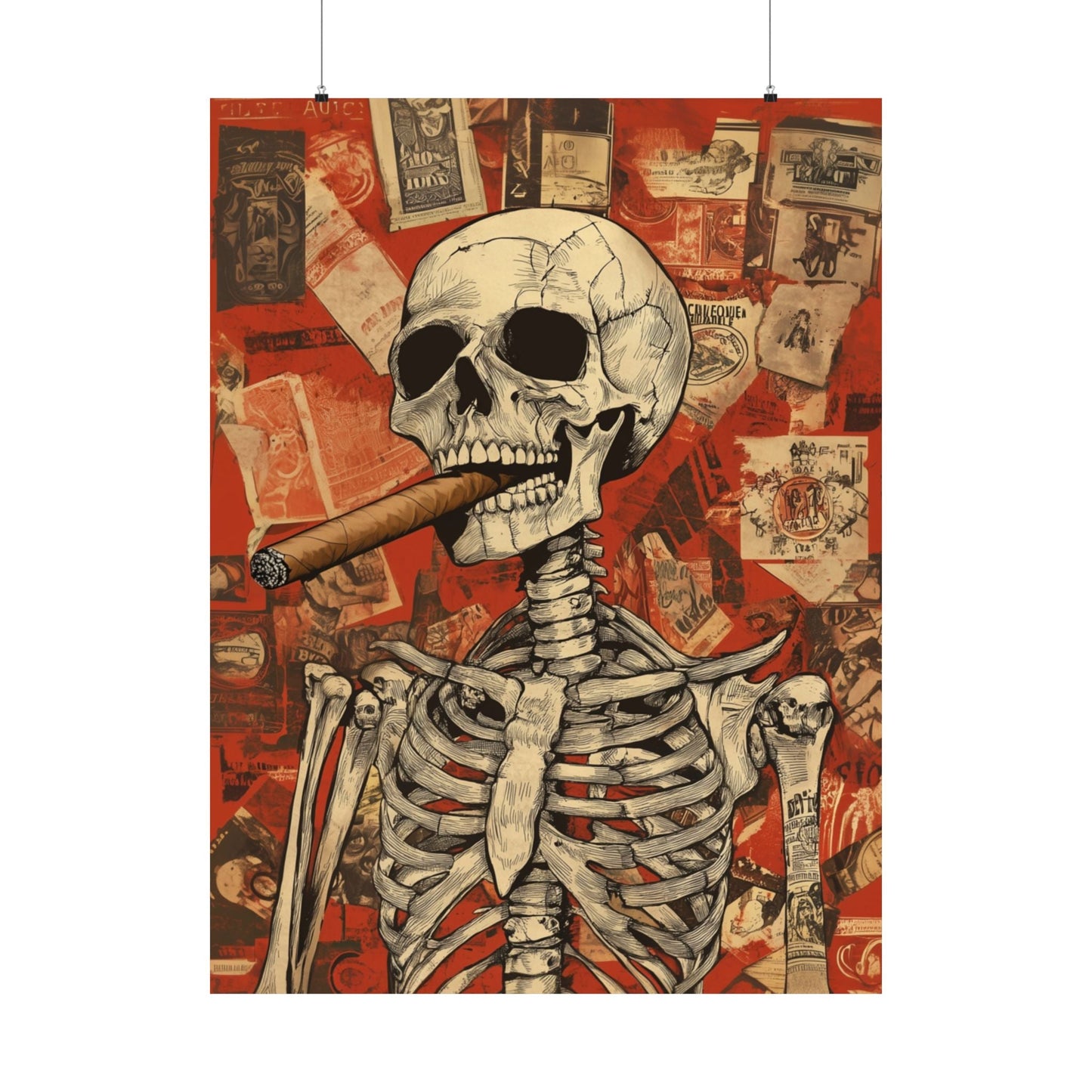 Skeleton Cigar Lounge Wall Art Poster 2 - Cigar Style Co.