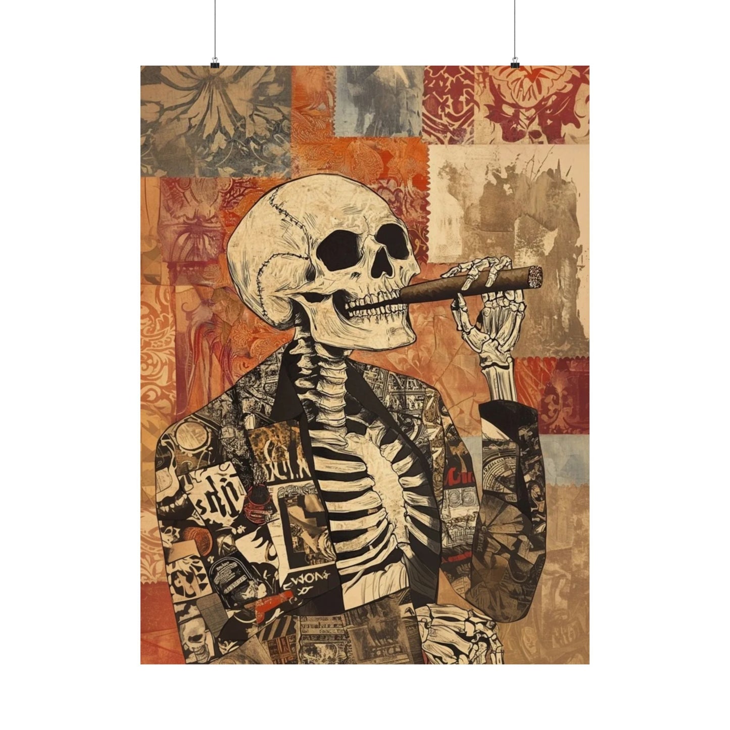 Skeleton Cigar Lounge Wall Art Poster 4 - Cigar Style Co.