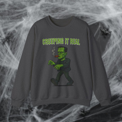 Halloween Cigar Frankenstein Creeping It Real Sweatshirt