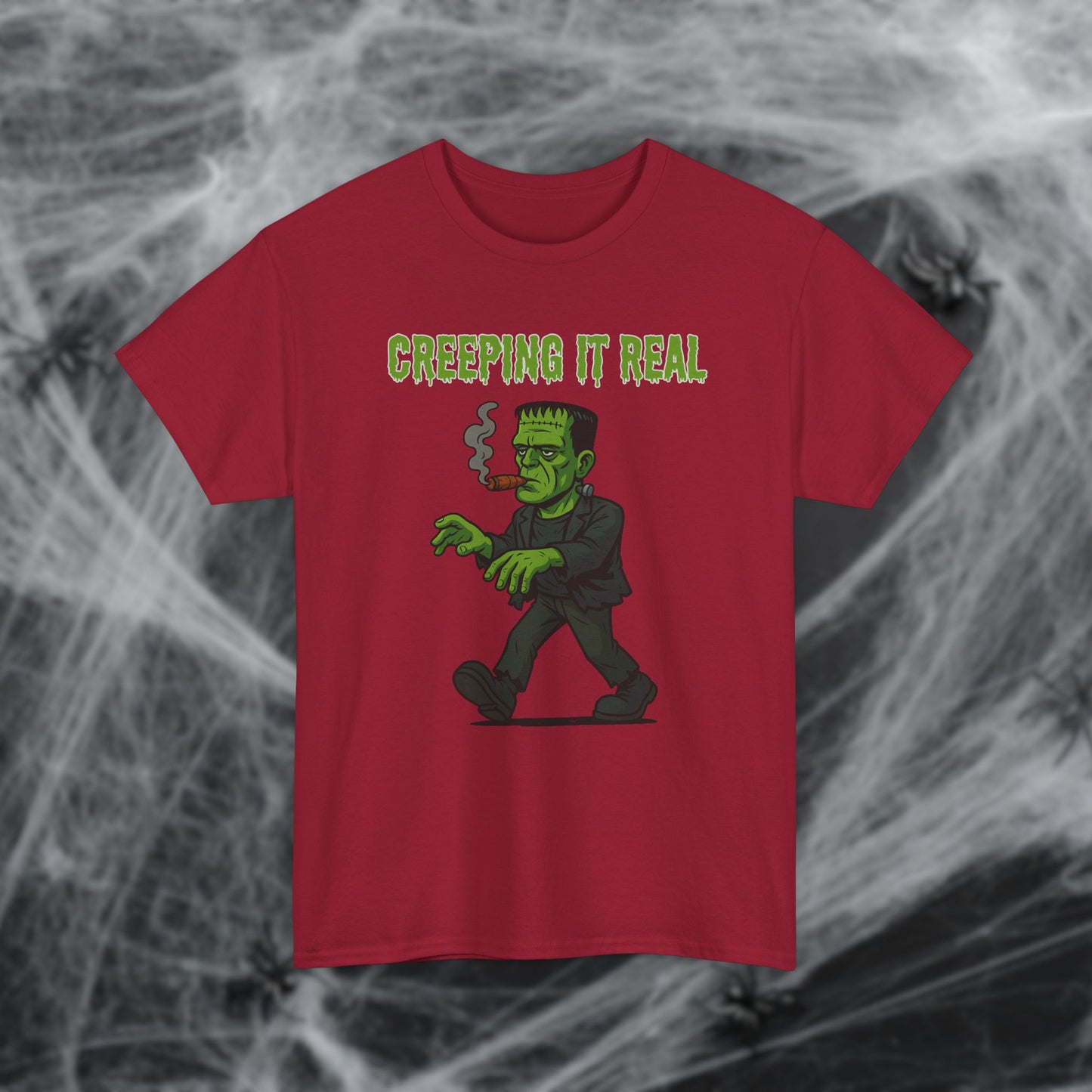 Halloween Cigar Frankenstein Creeping It Real T-Shirt