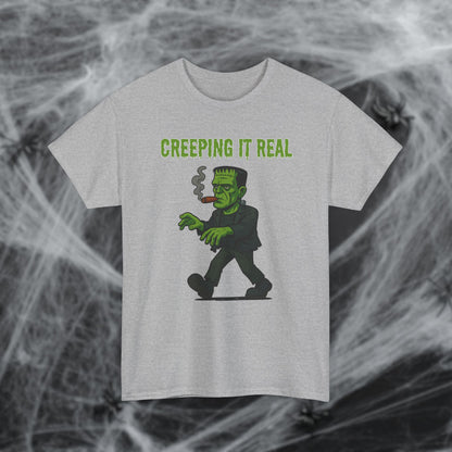 Halloween Cigar Frankenstein Creeping It Real T-Shirt