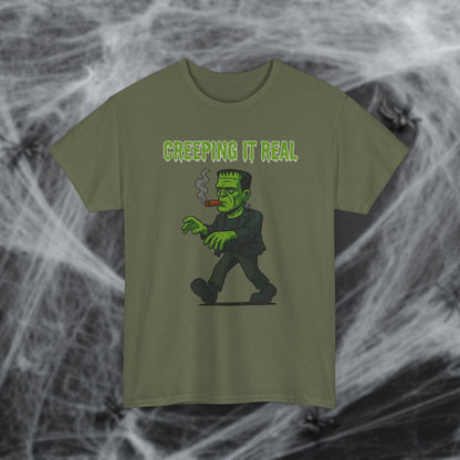 Halloween Cigar Frankenstein Creeping It Real T-Shirt
