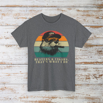 Funny Retro Beavers and Cigars T-Shirt