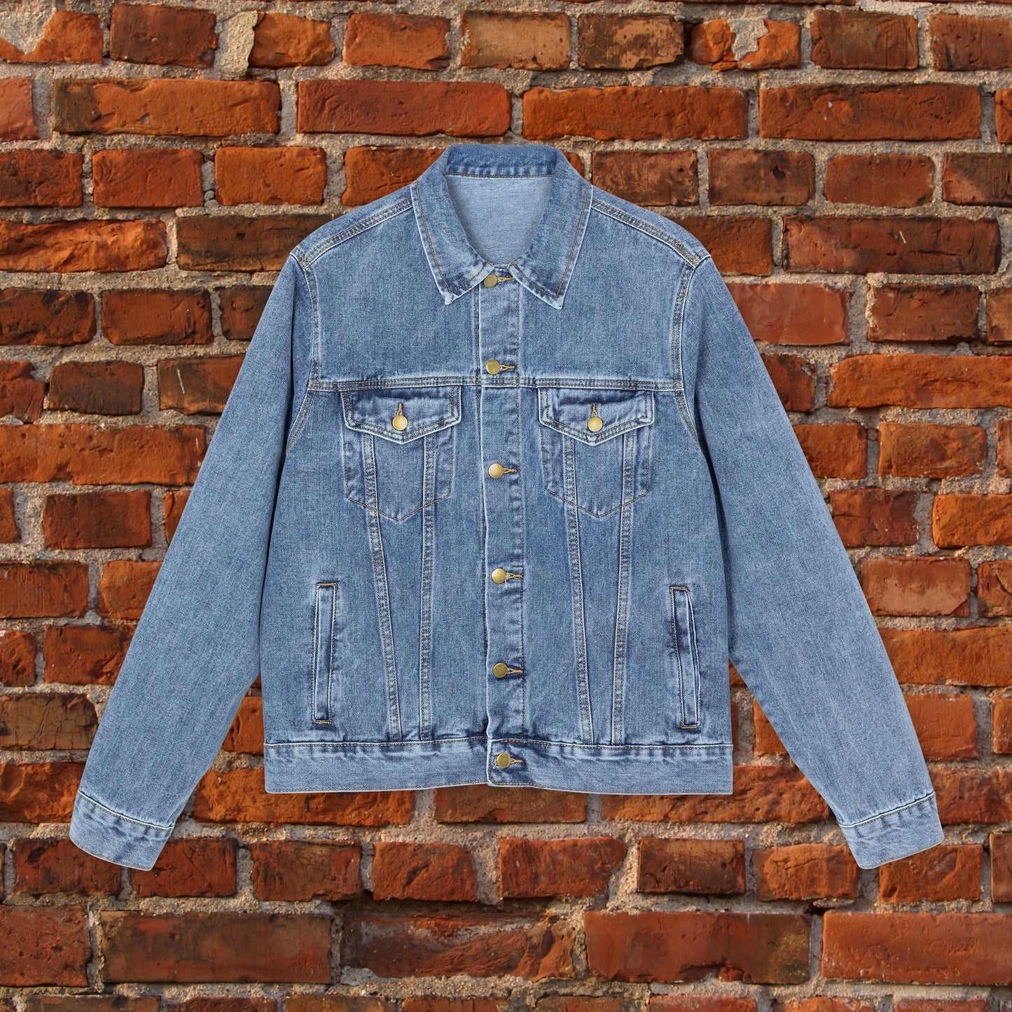 Cigar Smoking Denim Jacket | Vintage American Flag Jacket for Men
