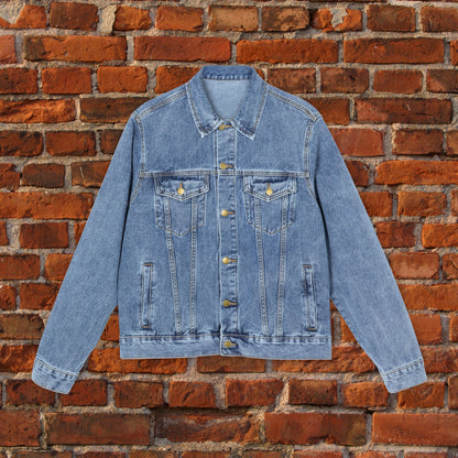 Cigar Smoking Denim Jacket | Vintage American Flag Jacket for Men