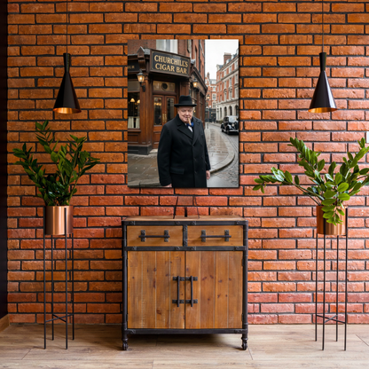 Winston Churchill Cigar Bar Canvas | Vintage British Cigar Lounge Wall Art