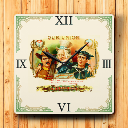 Our Union Cigar Box Label Clock