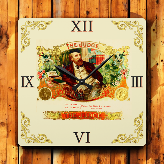 The Judge Cigar Box Label Clock