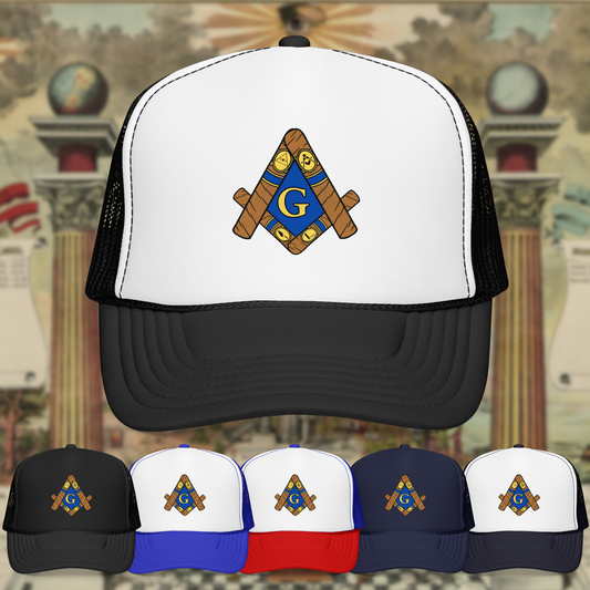 Cigar Masonic Symbol Trucker Hat