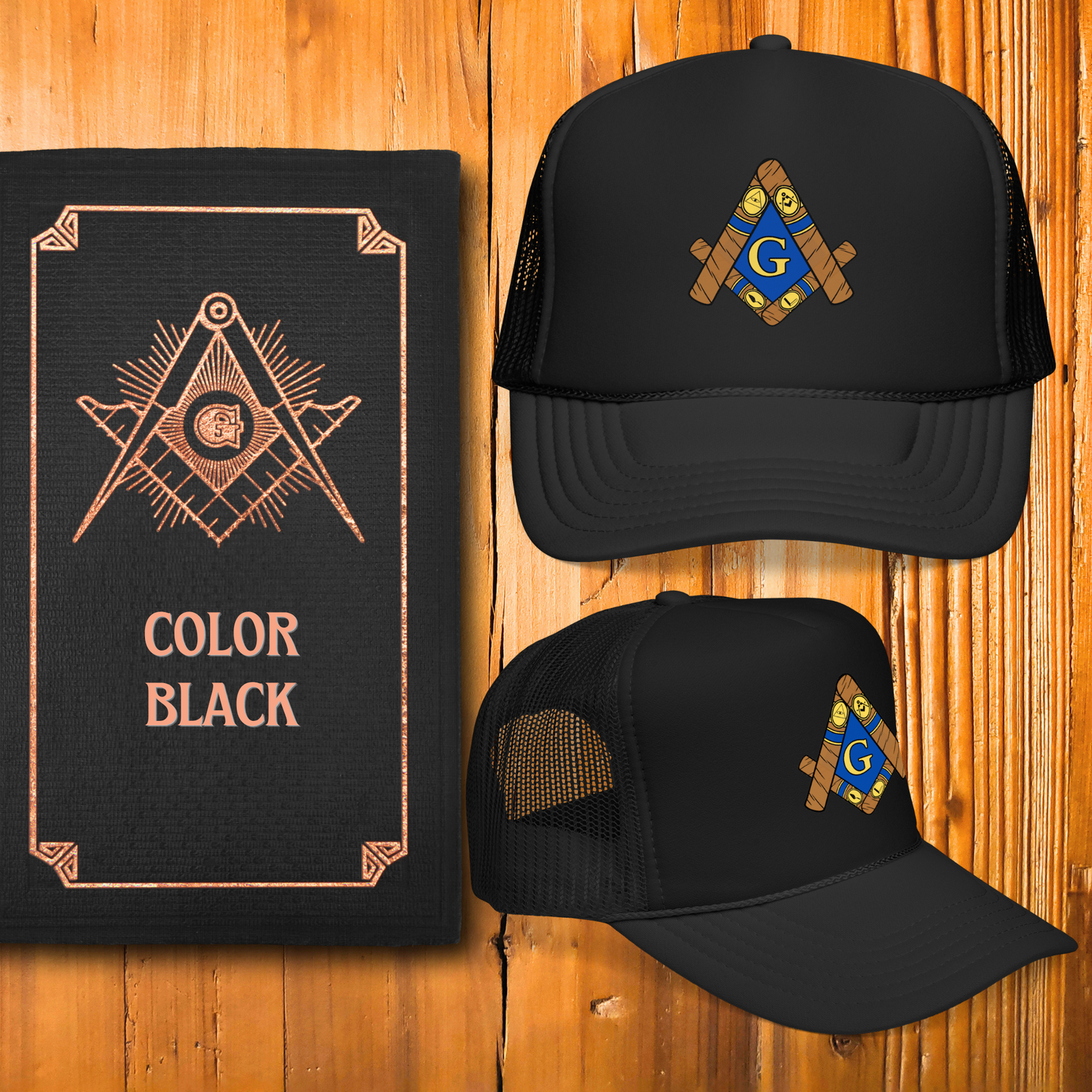 Cigar Masonic Symbol Trucker Hat
