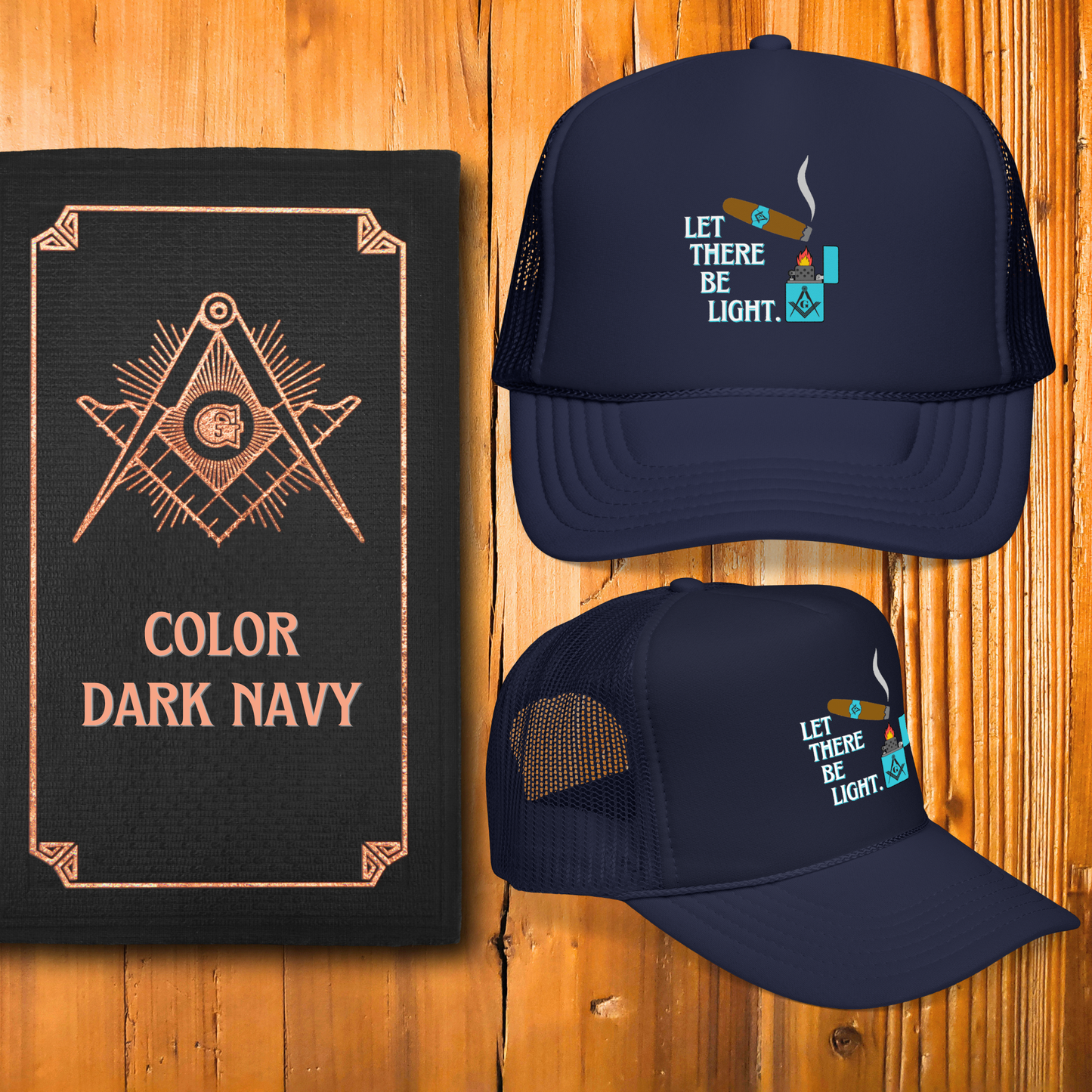 Let There Be Light Masonic Cigar Trucker Hat