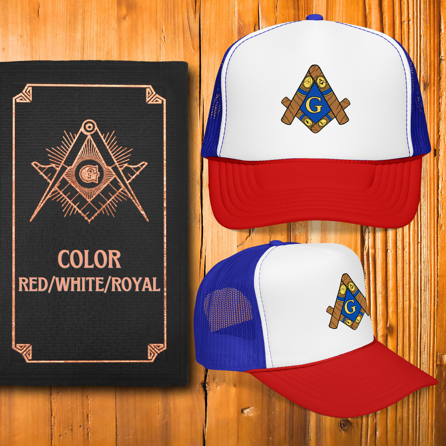 Cigar Masonic Symbol Trucker Hat