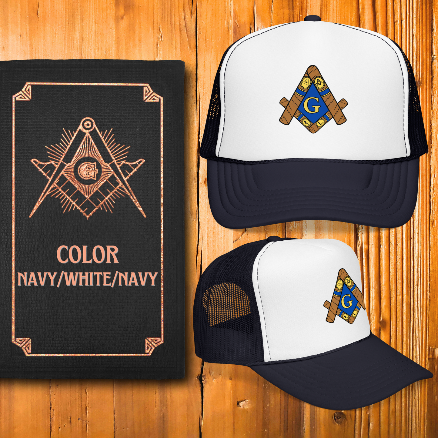Cigar Masonic Symbol Trucker Hat