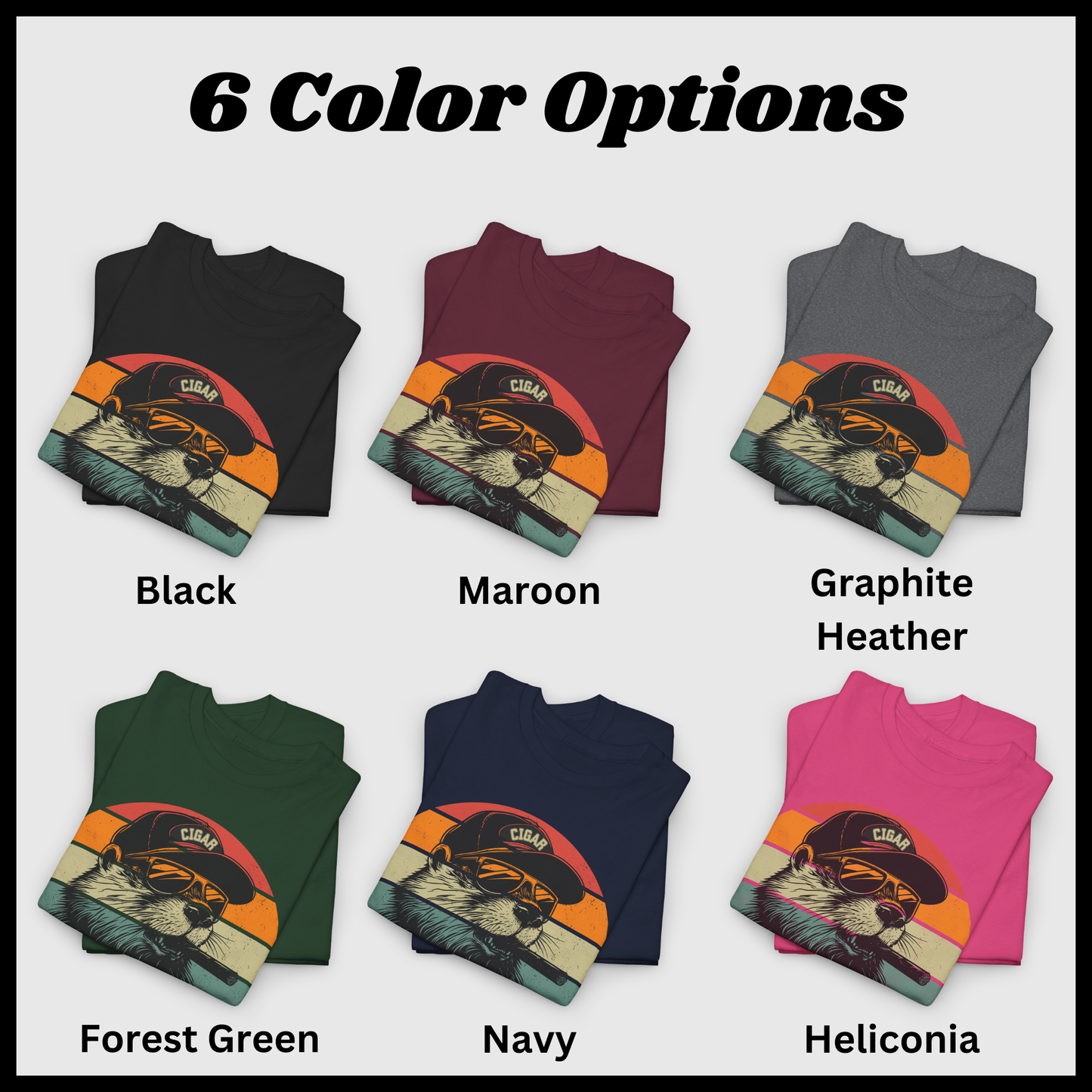 Funny Retro Beavers and Cigars T-Shirt