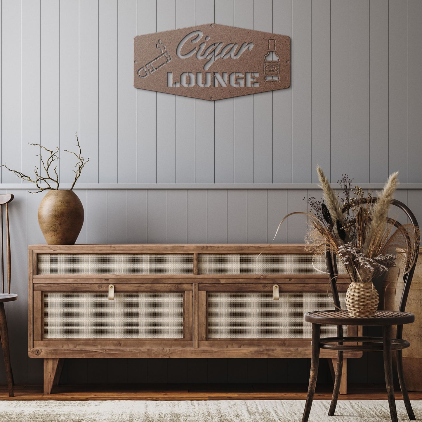Cigar Lounge Metal Sign Wall Art
