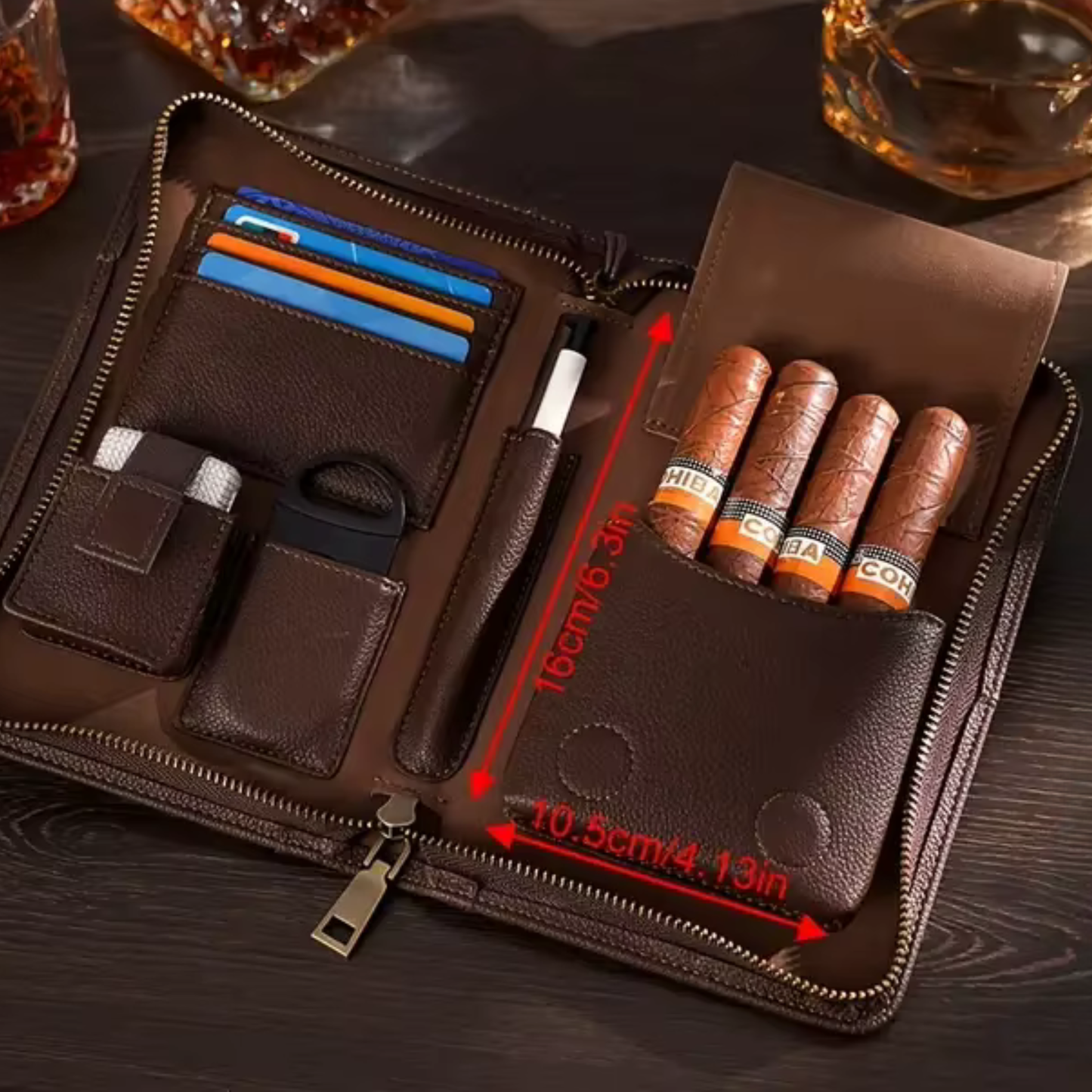 CigarEdge Leather Wallet & Travel Cigar Case | Premium Leather EDC Case