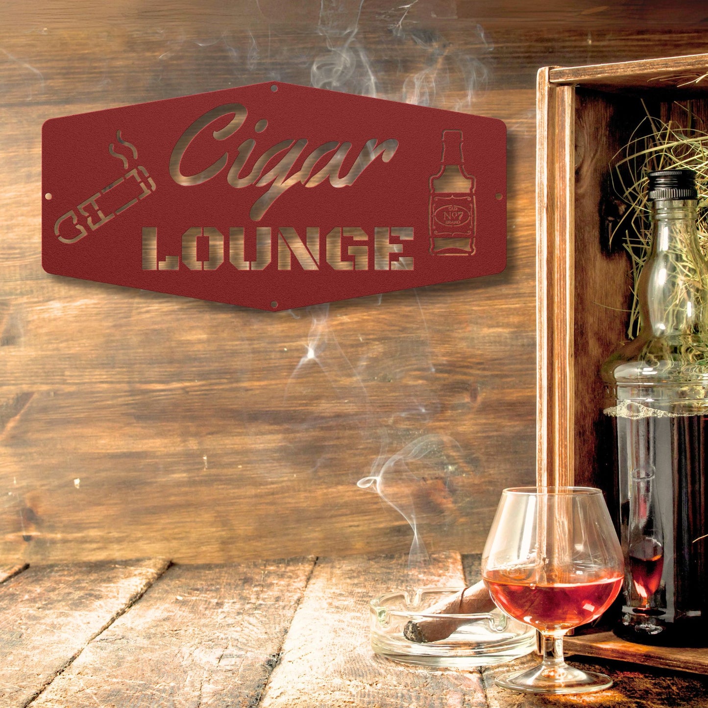 Cigar Lounge Metal Sign Wall Art