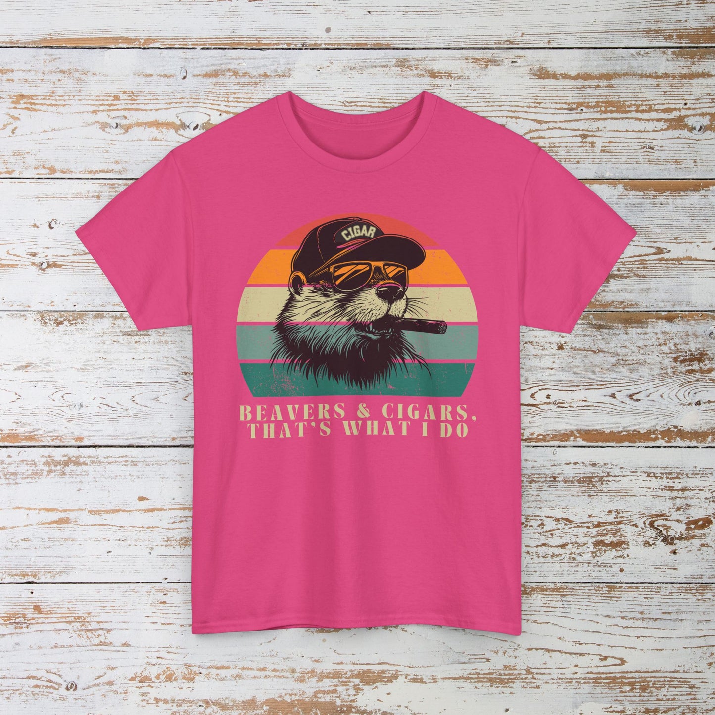 Funny Retro Beavers and Cigars T-Shirt