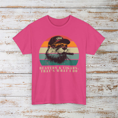 Funny Retro Beavers and Cigars T-Shirt