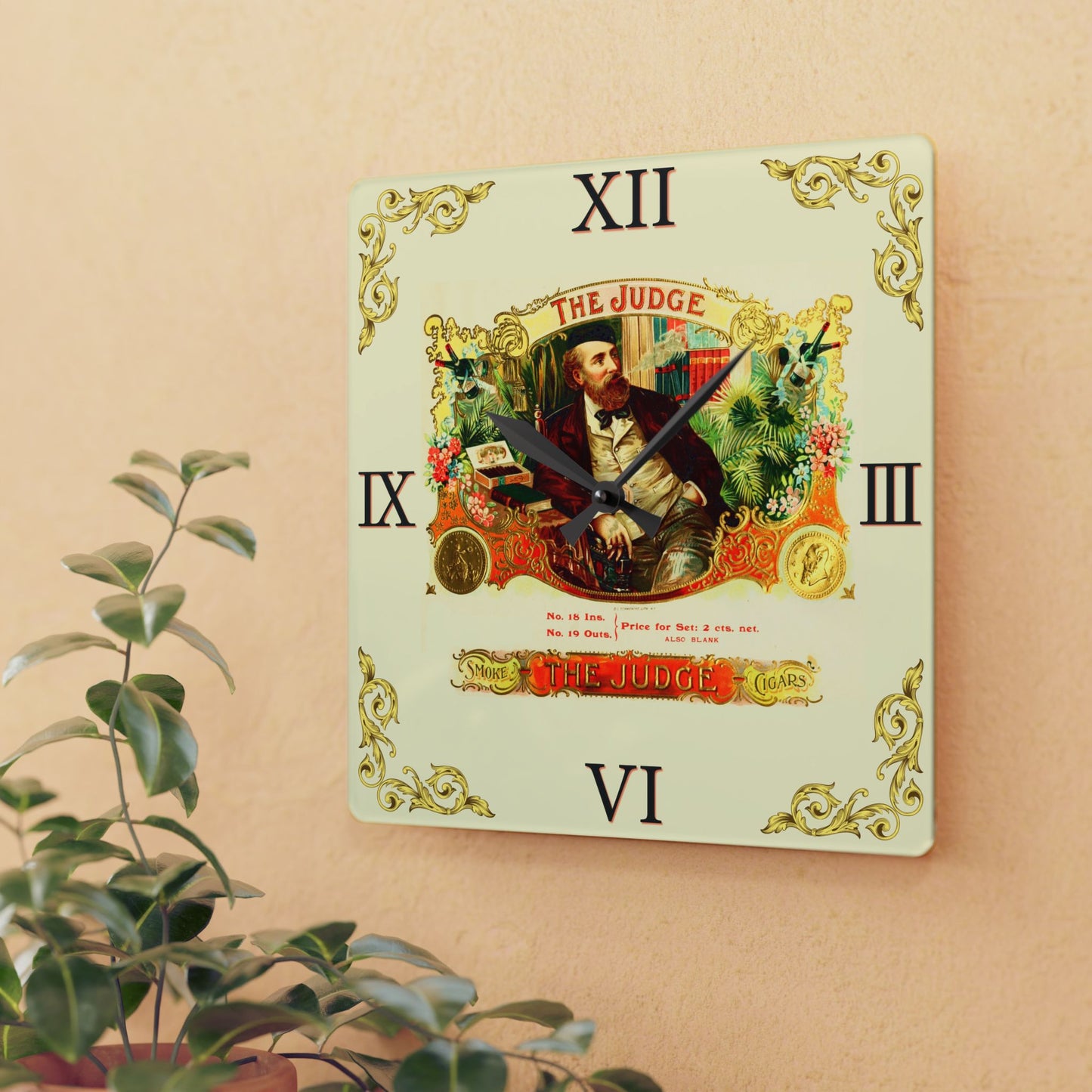 The Judge Cigar Box Label Clock