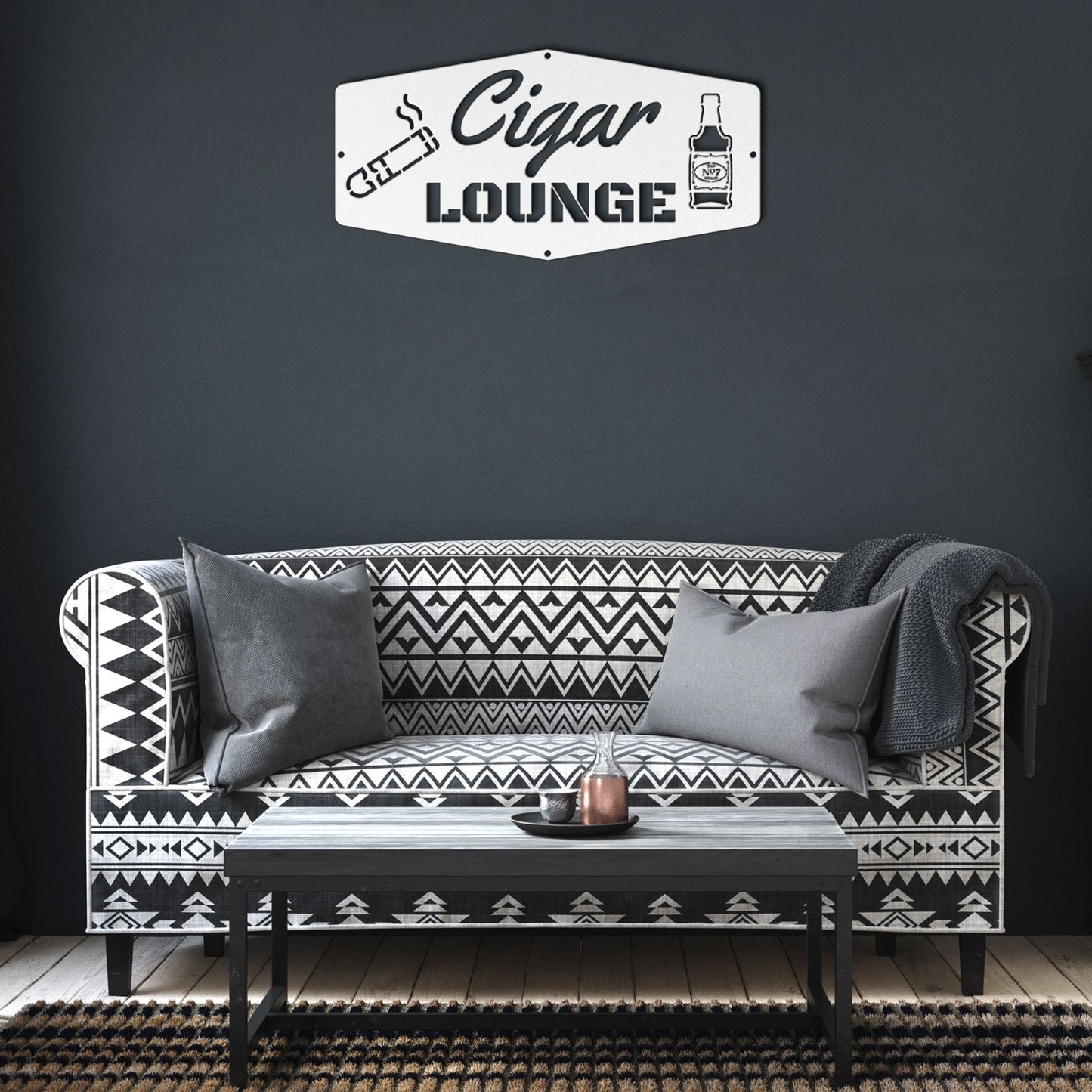 Cigar Lounge Metal Sign Wall Art