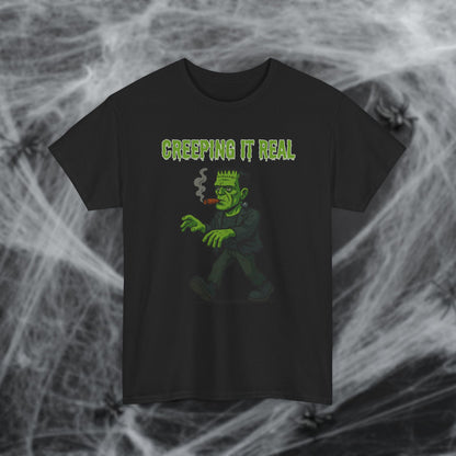 Halloween Cigar Frankenstein Creeping It Real T-Shirt