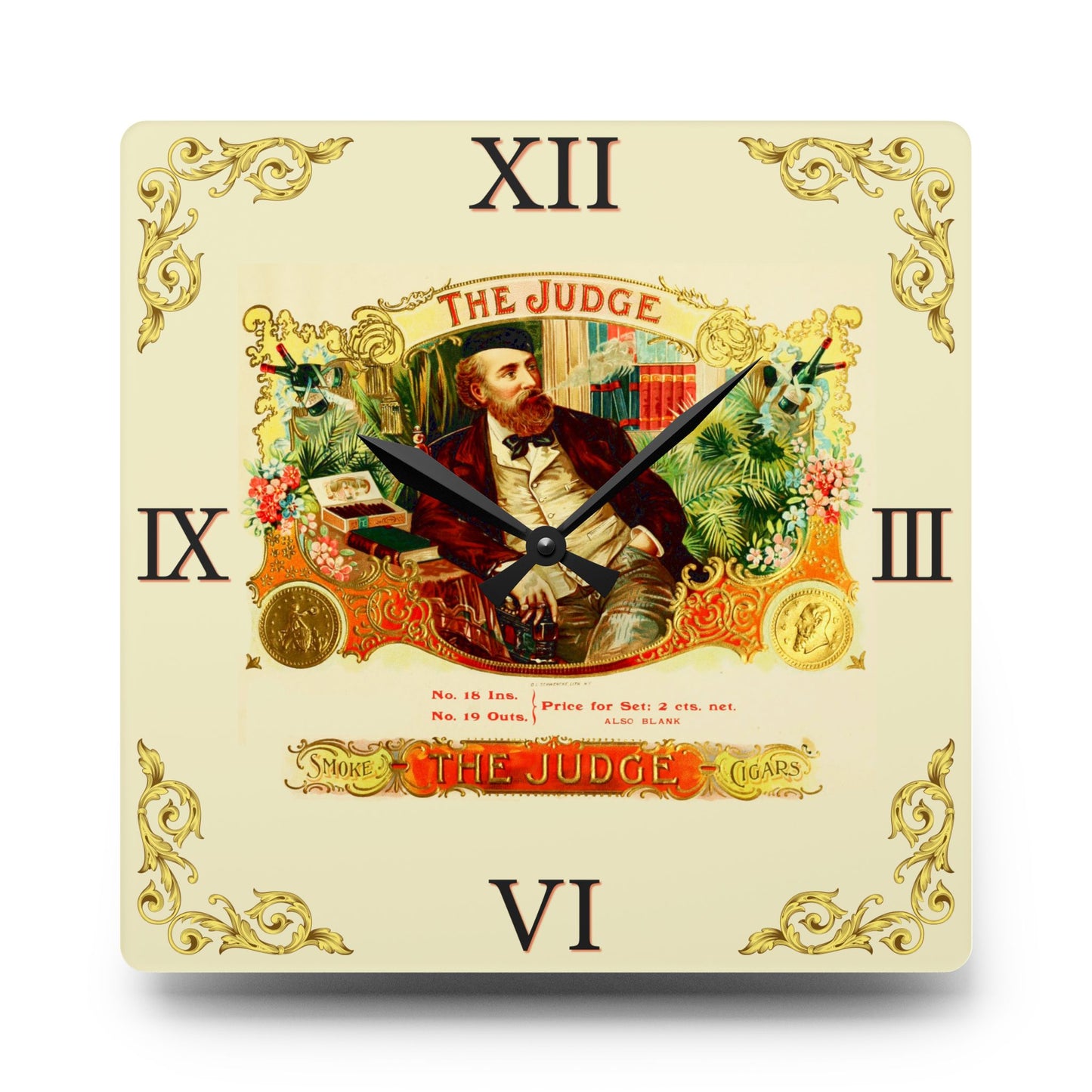 The Judge Cigar Box Label Clock