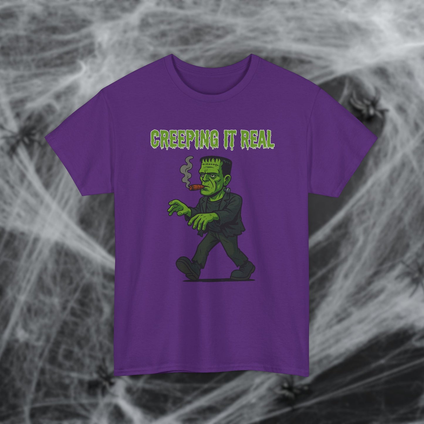 Halloween Cigar Frankenstein Creeping It Real T-Shirt