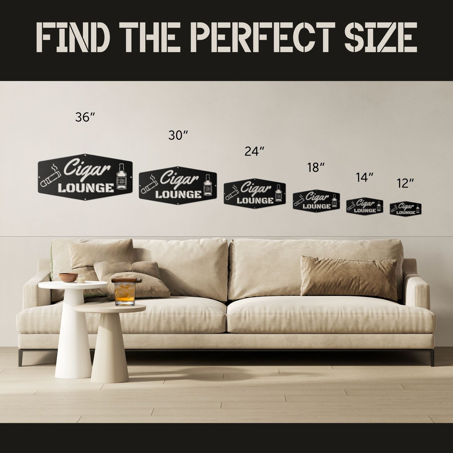 Cigar Lounge Metal Sign Wall Art