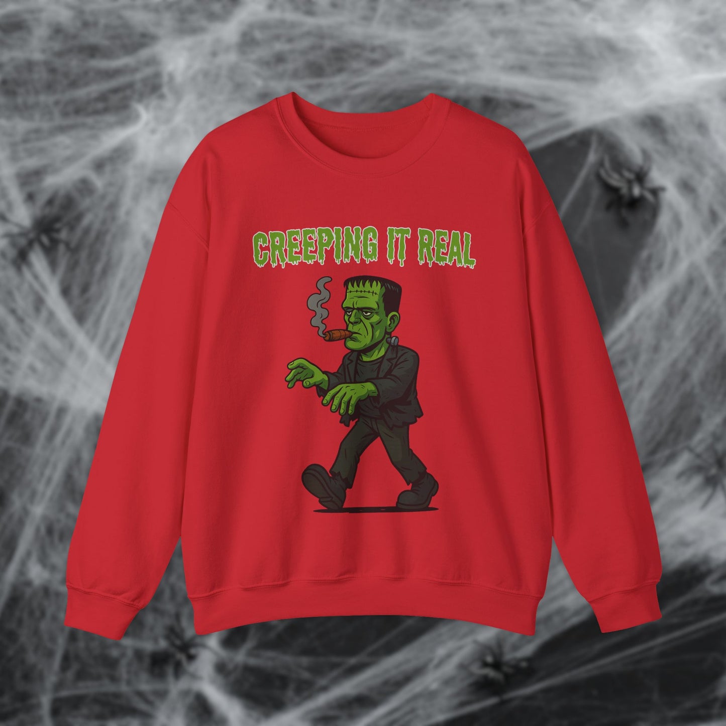 Halloween Cigar Frankenstein Creeping It Real Sweatshirt