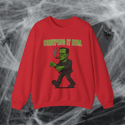 Halloween Cigar Frankenstein Creeping It Real Sweatshirt