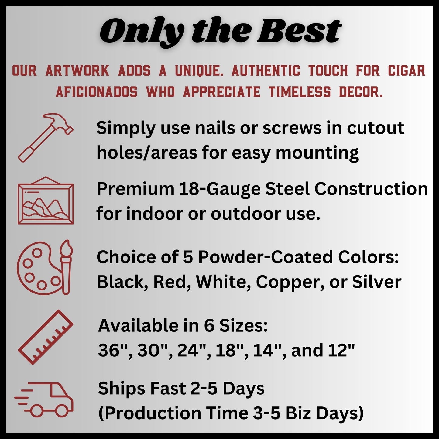 Cigar Lounge Metal Sign Wall Art