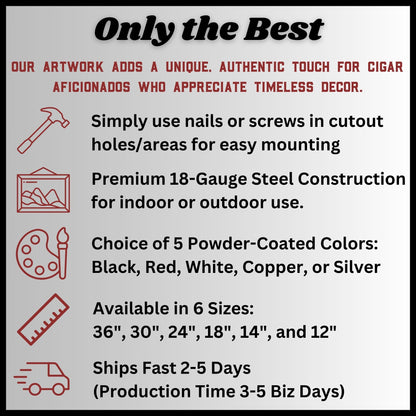 Cigar Lounge Metal Sign Wall Art
