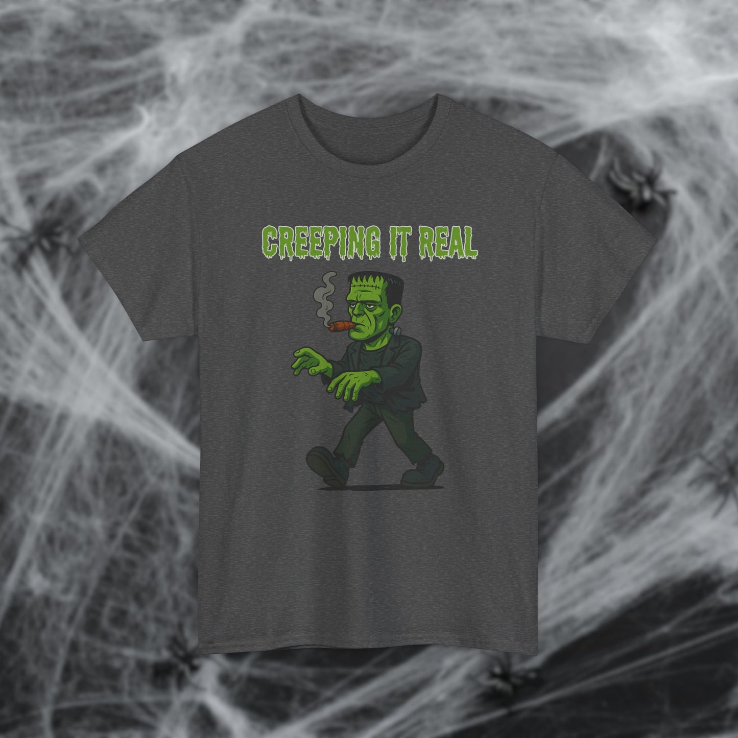 Halloween Cigar Frankenstein Creeping It Real T-Shirt