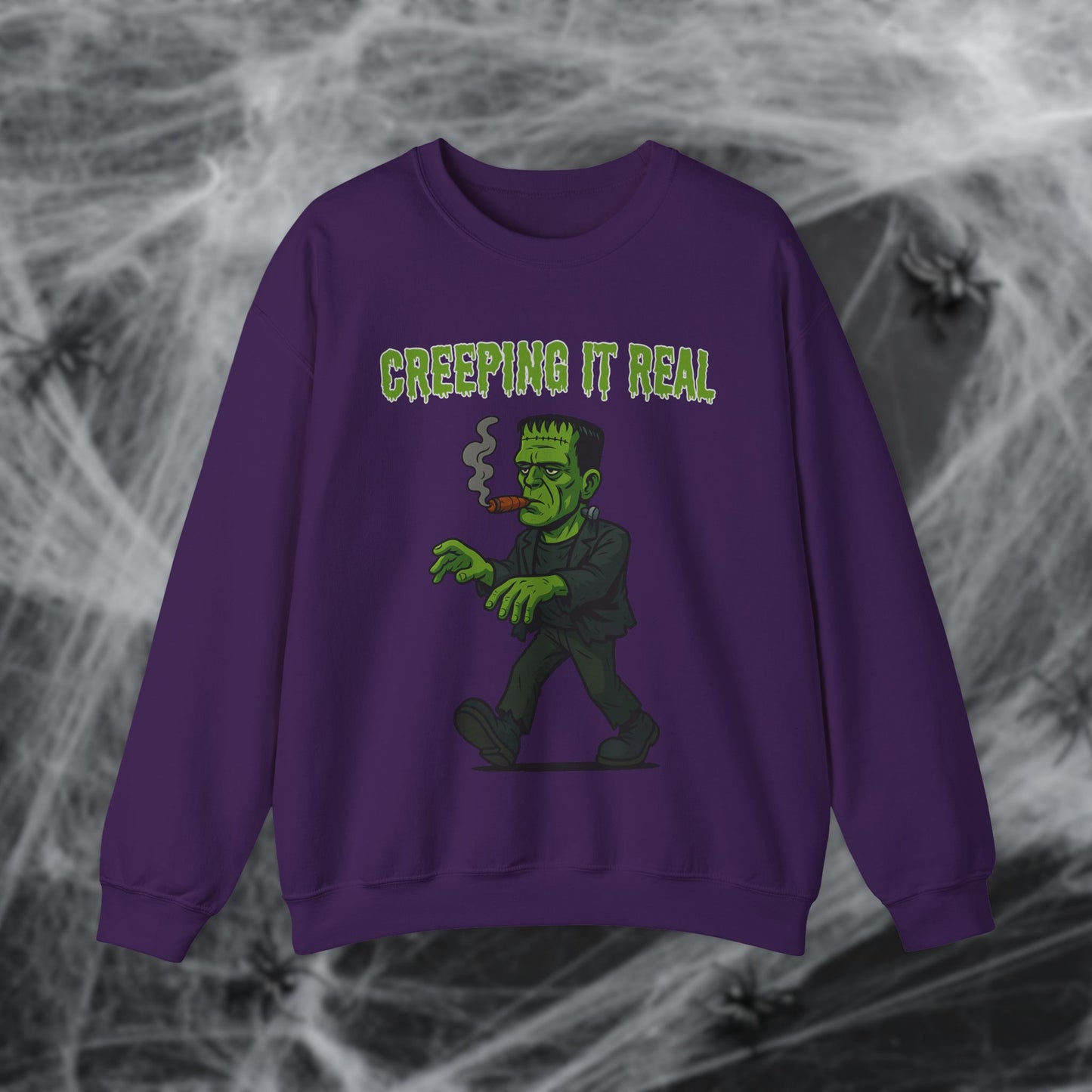 Halloween Cigar Frankenstein Creeping It Real Sweatshirt