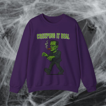 Halloween Cigar Frankenstein Creeping It Real Sweatshirt