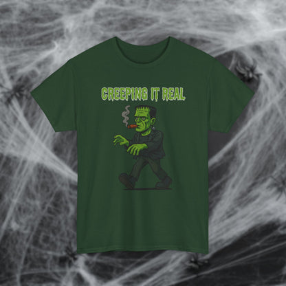 Halloween Cigar Frankenstein Creeping It Real T-Shirt
