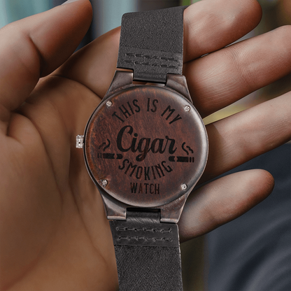 My Cigar Smoking Wood Watch | Engraved Sandalwood Watch by Cigar Style Co.