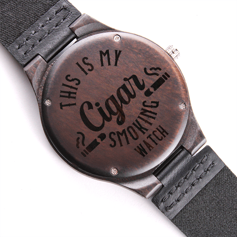 My Cigar Smoking Wood Watch | Engraved Sandalwood Watch by Cigar Style Co.