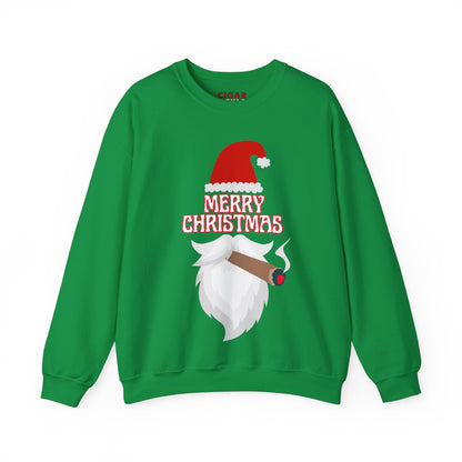 Christmas Cigar Santa Sweatshirt - Unisex Heavy Blend Crewneck - Cigar Style Co.