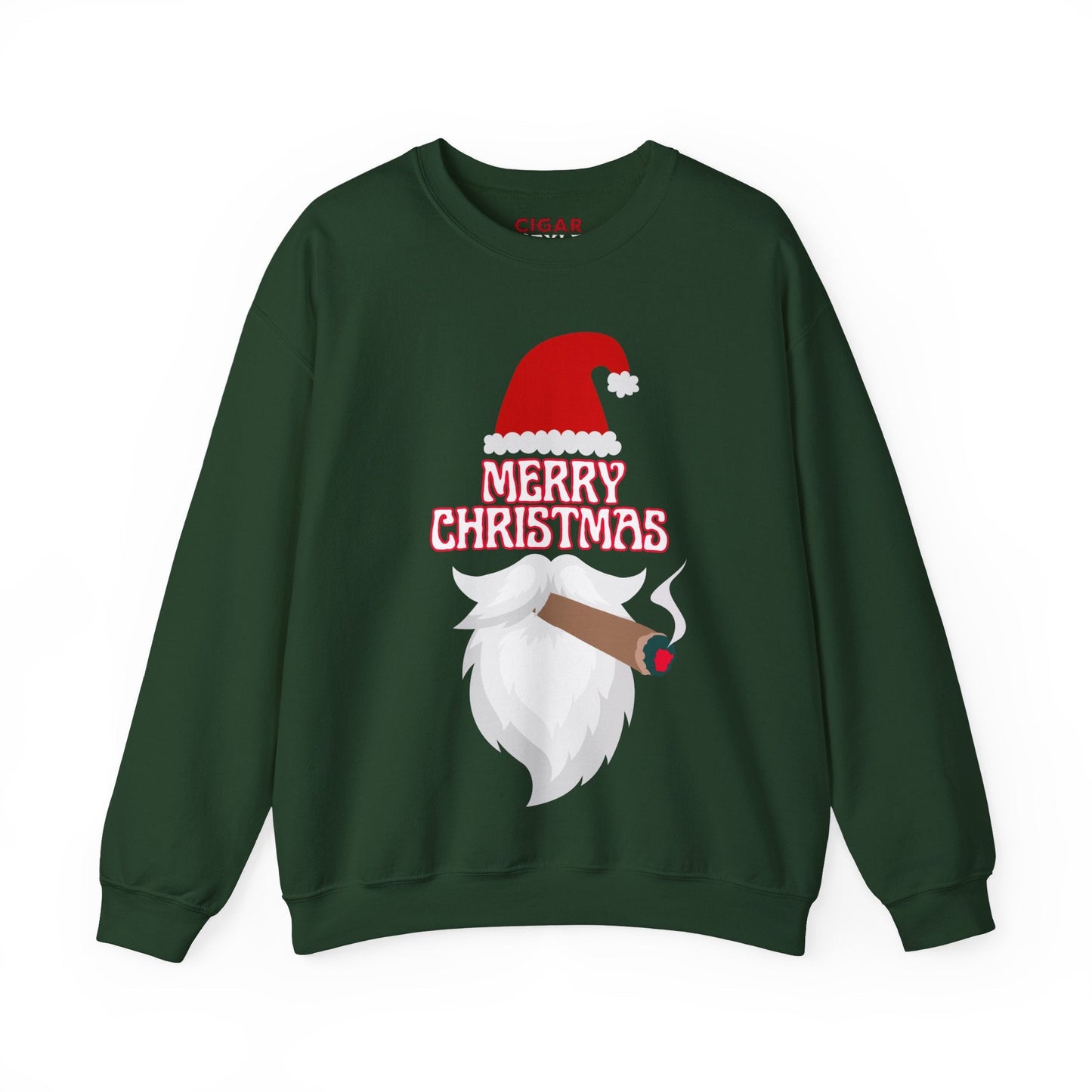 Christmas Cigar Santa Sweatshirt - Unisex Heavy Blend Crewneck - Cigar Style Co.