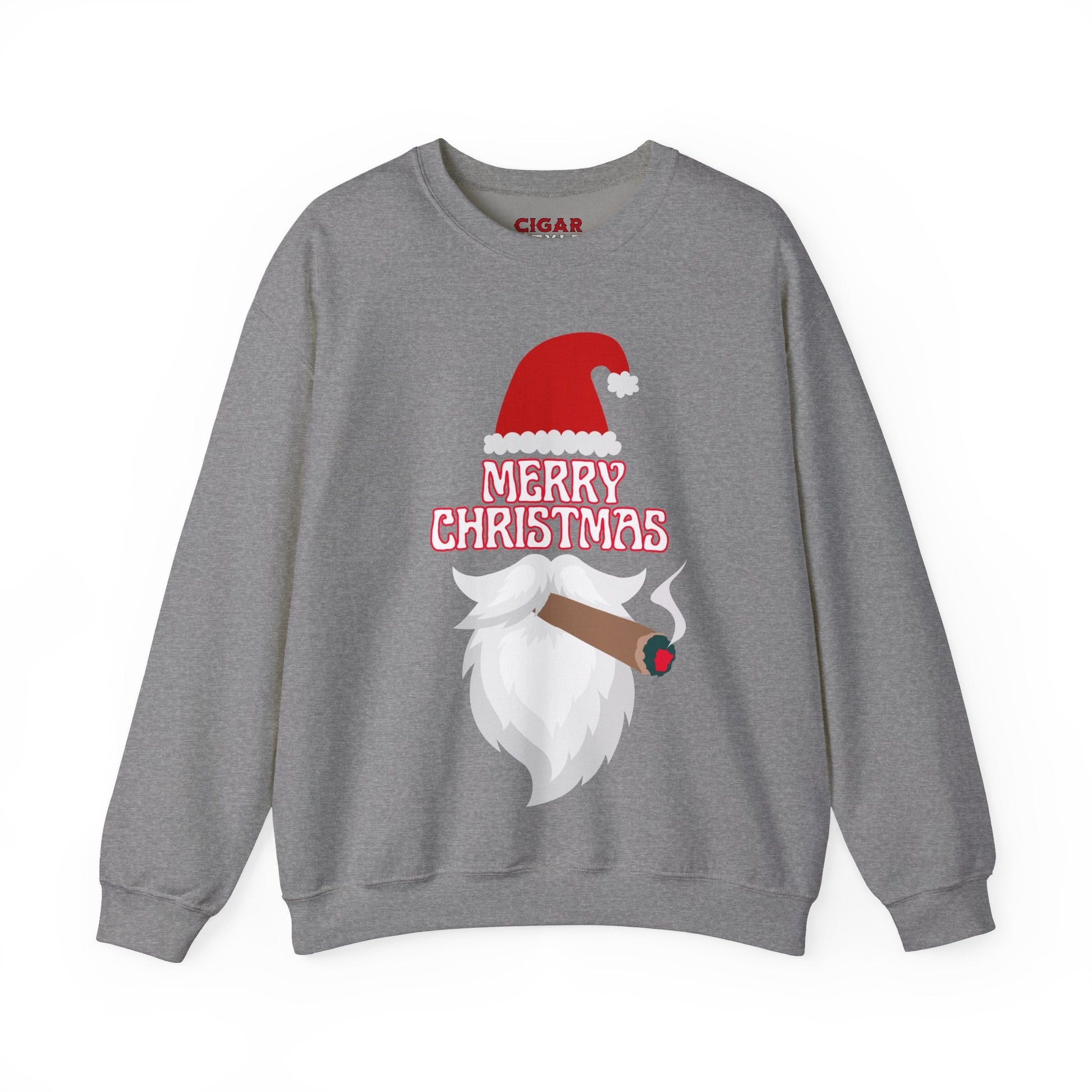 Christmas Cigar Santa Sweatshirt - Unisex Heavy Blend Crewneck - Cigar Style Co.