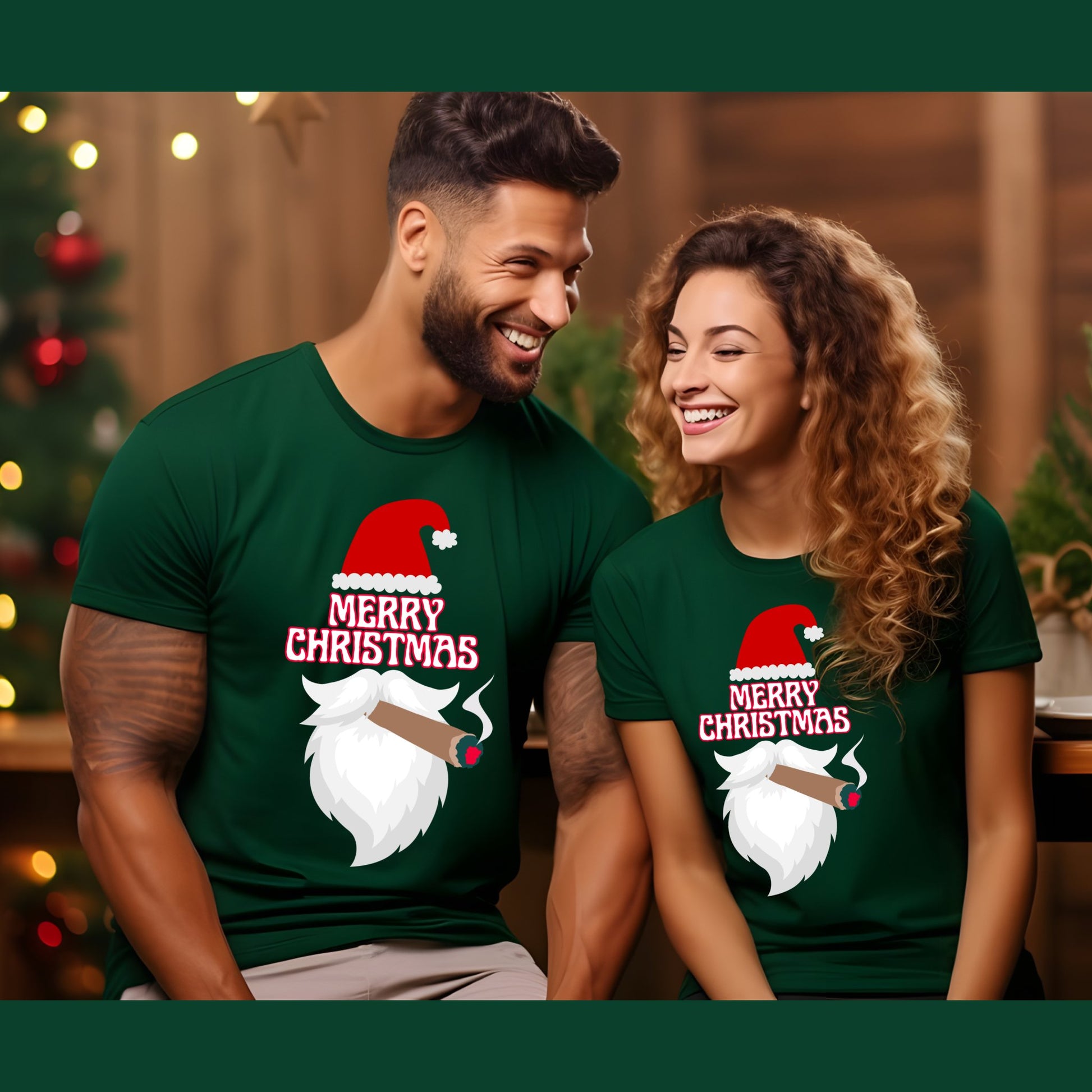 Christmas Cigar Santa T-Shirt - Cigar Style Co.