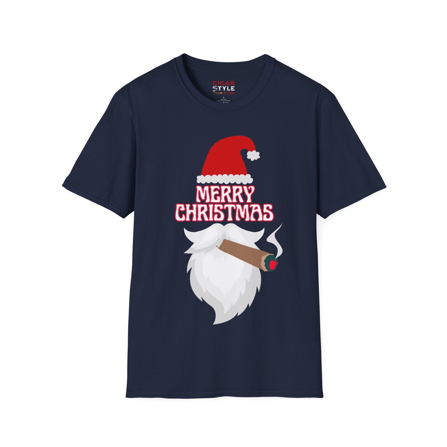 Christmas Cigar Santa T-Shirt - Cigar Style Co.