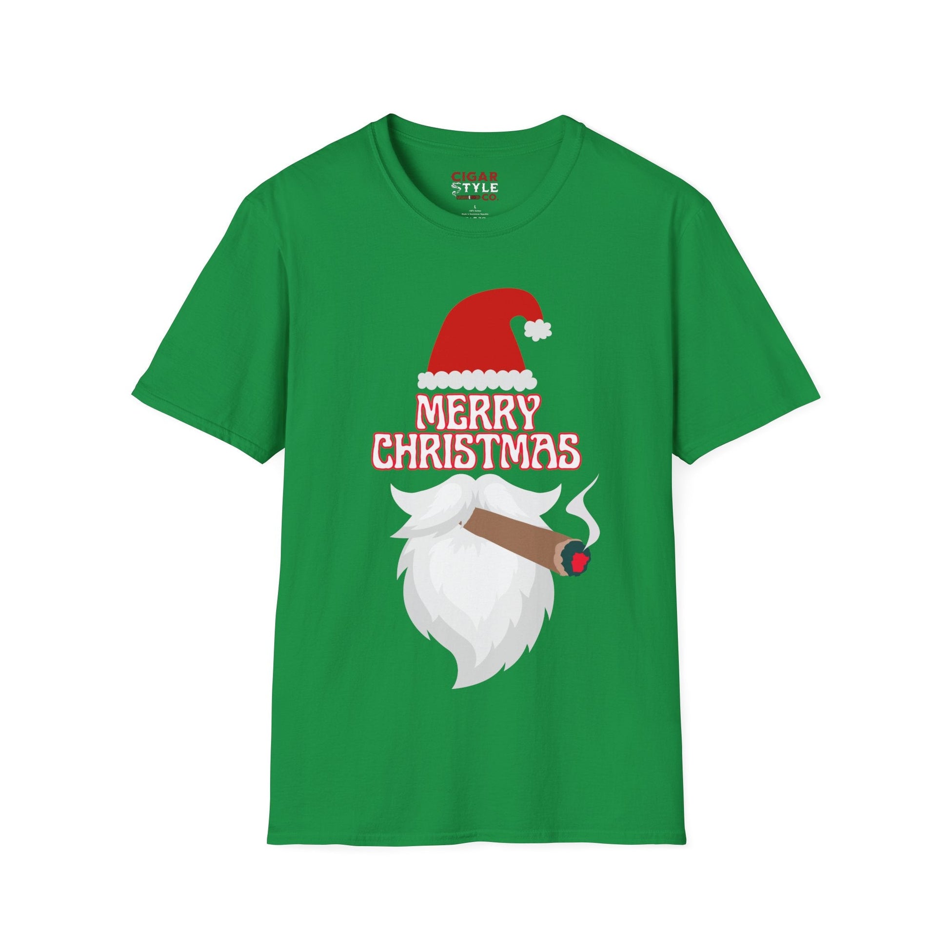 Christmas Cigar Santa T-Shirt - Cigar Style Co.